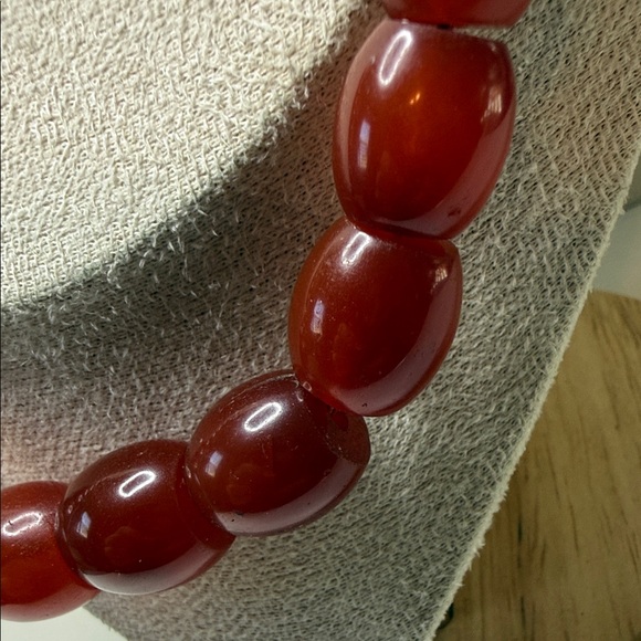 Stunning graduated Red carnelian Beaded continuous strand vintage Necklace - Picture 5 of 17